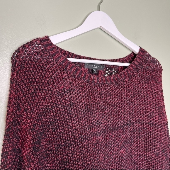 Sanctuary Women’s Easy Marle Knit Sweater in Scarlet Red and Black Size Small - Picture 4 of 10
